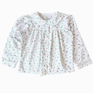 American Girl Emily Pajama Top for Girls M Retired White Floral Vintage 2006 Y2K